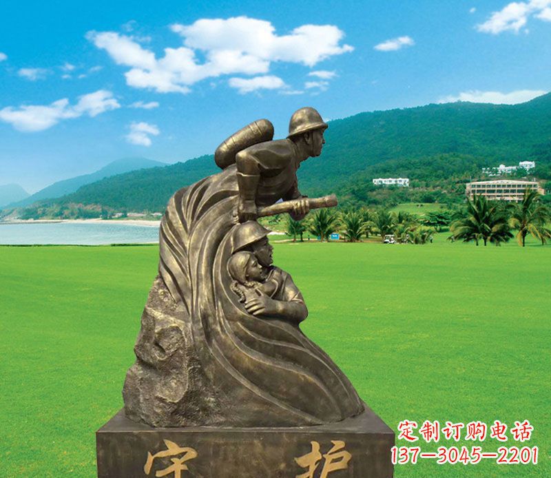 合肥弘扬消防文化的消防员雕塑
