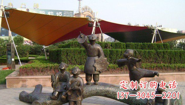 合肥装饰性的小孩放风筝铜雕