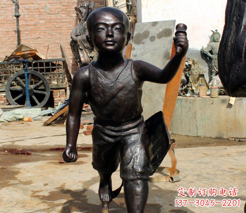 合肥打造完美的小孩铜雕,让童趣活跃