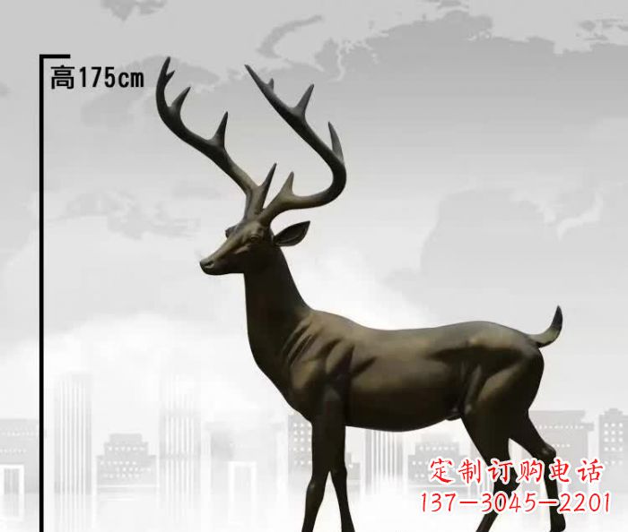 合肥精美的铜制公园小鹿雕塑
