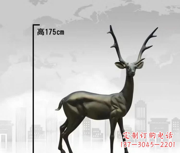 合肥精致优雅的铜制公园小鹿雕塑