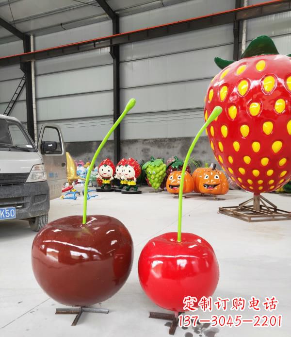 合肥领雕塑玻璃钢仿真樱桃水果雕塑