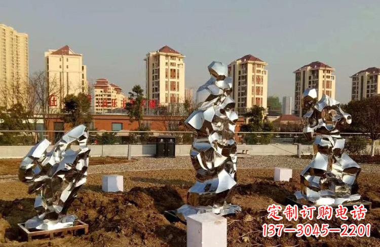 合肥定制公园小区不锈钢太湖石雕塑