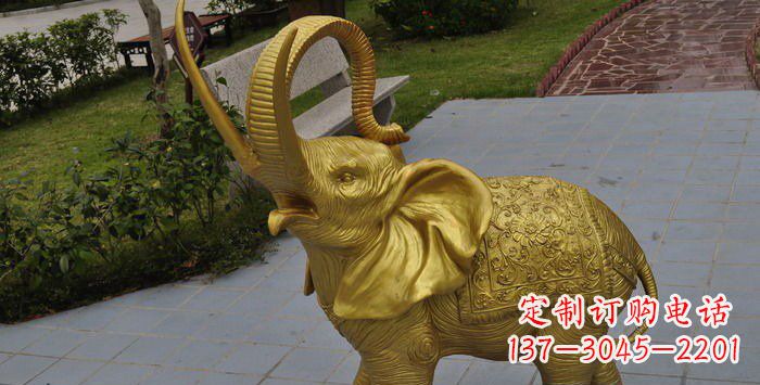 合肥公园小象动物铜雕