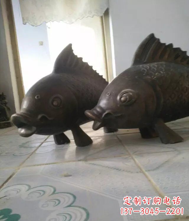 合肥公园小鱼景观动物铜雕