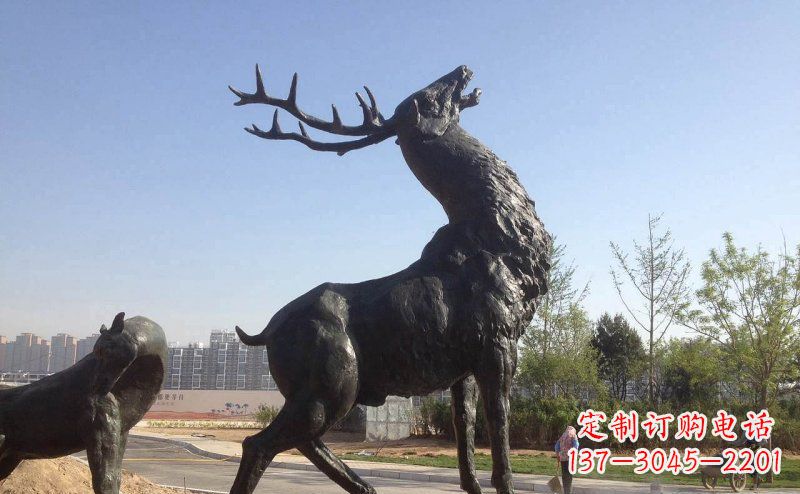 合肥驯鹿精美铜雕