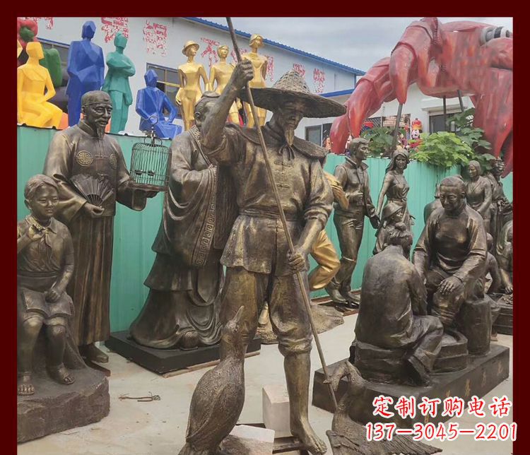 合肥新中式鸬鹚铜雕塑