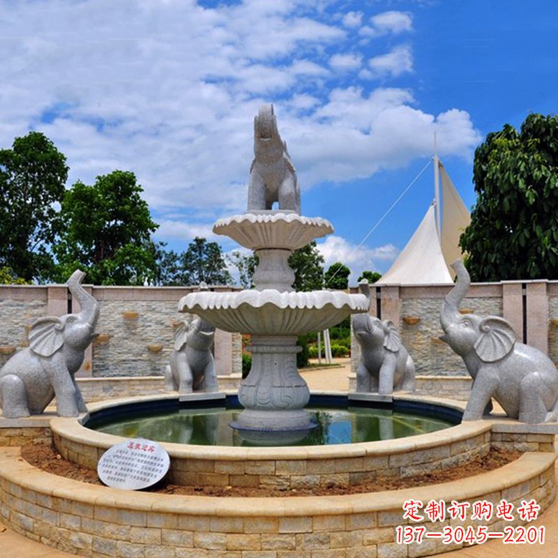 合肥浪漫优雅的巨型大象喷泉雕塑