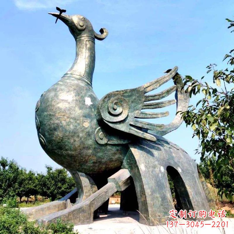 合肥公园园林朱雀铜雕景观雕塑
