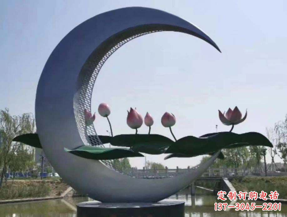 合肥不锈钢月亮景观装饰雕塑