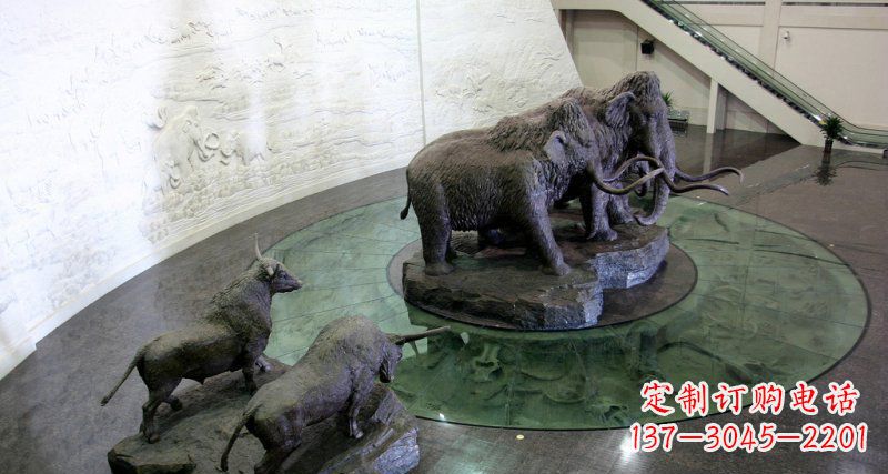 合肥领雕塑公园长毛象动物铜雕