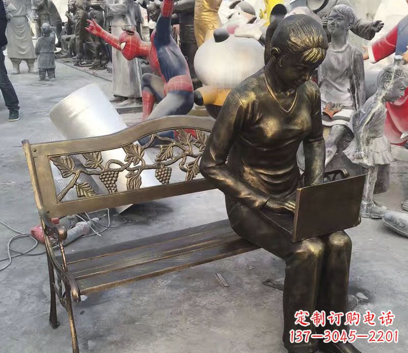 合肥中领雕塑推出优雅可爱的女孩铜雕