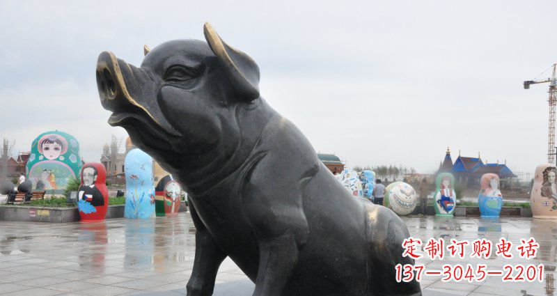 合肥活力四射的动物铜雕塑