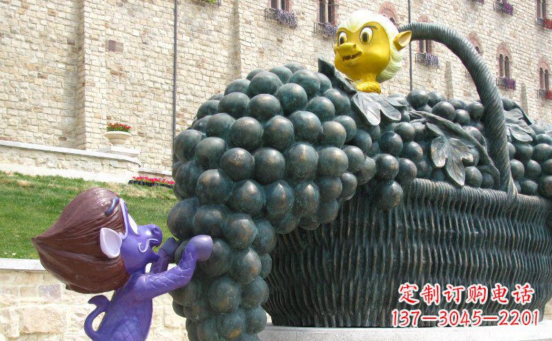 合肥精致雕刻,定制葡萄花篮雕塑
