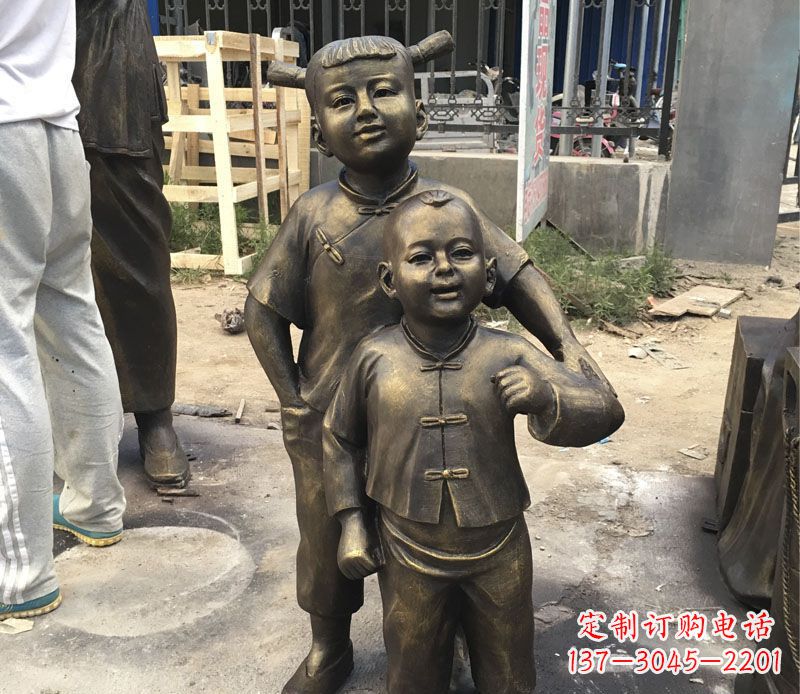 合肥中领雕塑纯手工古典儿童铜雕