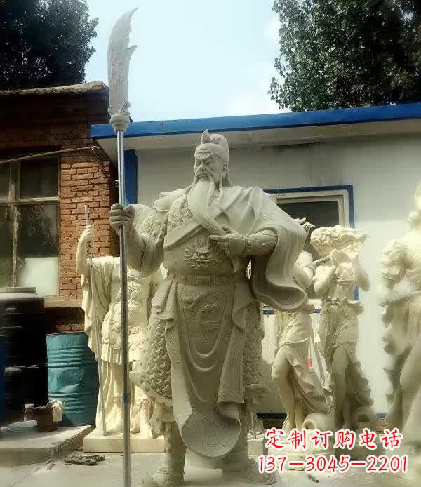 合肥中领雕塑古代关公石雕