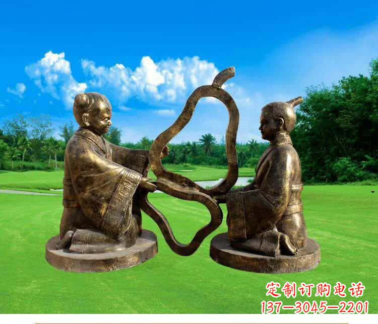 合肥古代孔融让梨人物铜雕