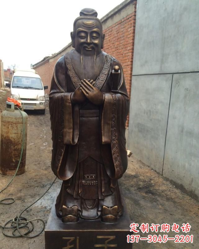 合肥古代孔子铜雕 (2)