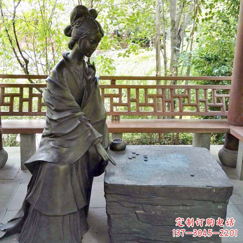 合肥古代美女西施下棋情景雕塑
