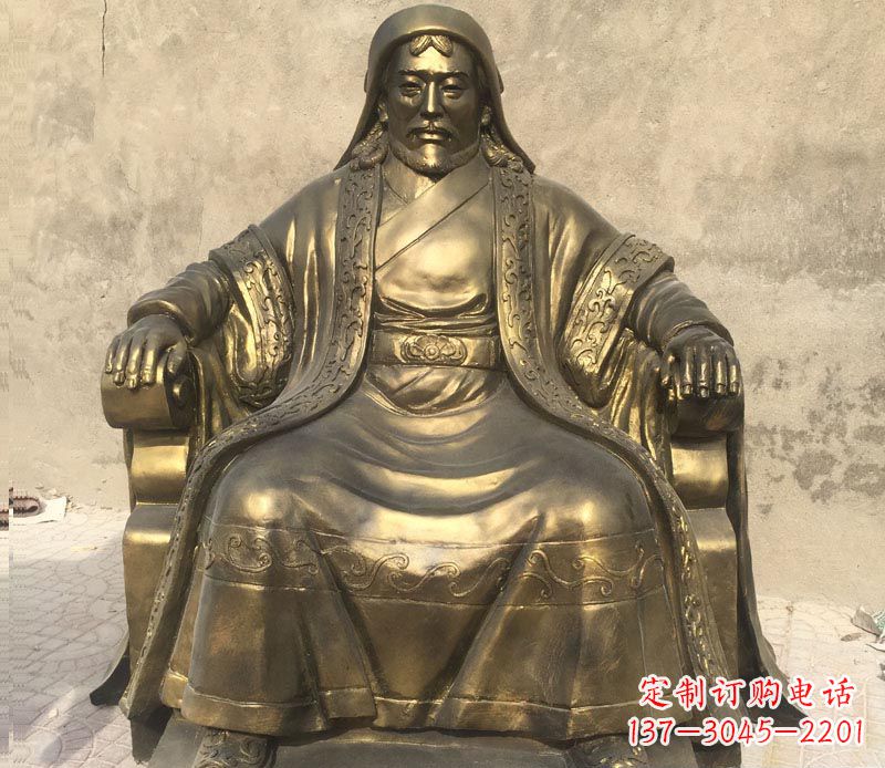 合肥古代名人成吉思汗铜雕