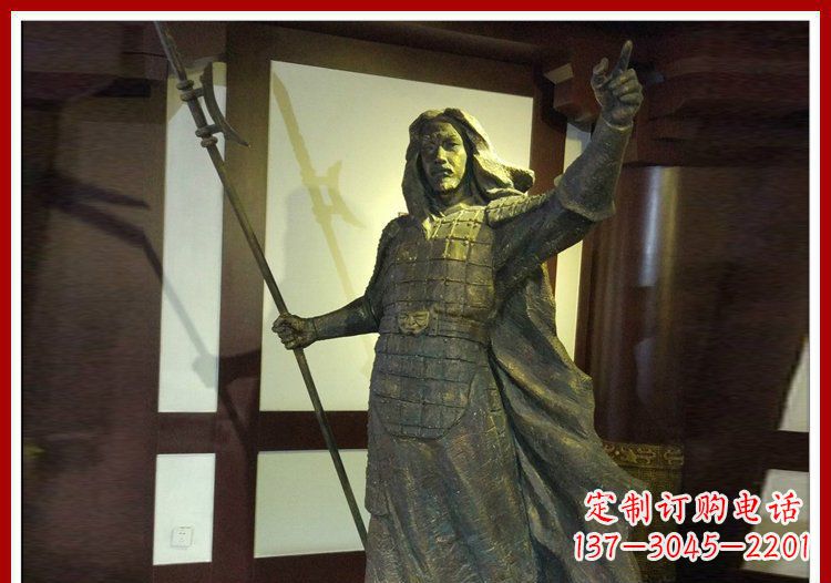 合肥古代名人吕布铜雕 (2)