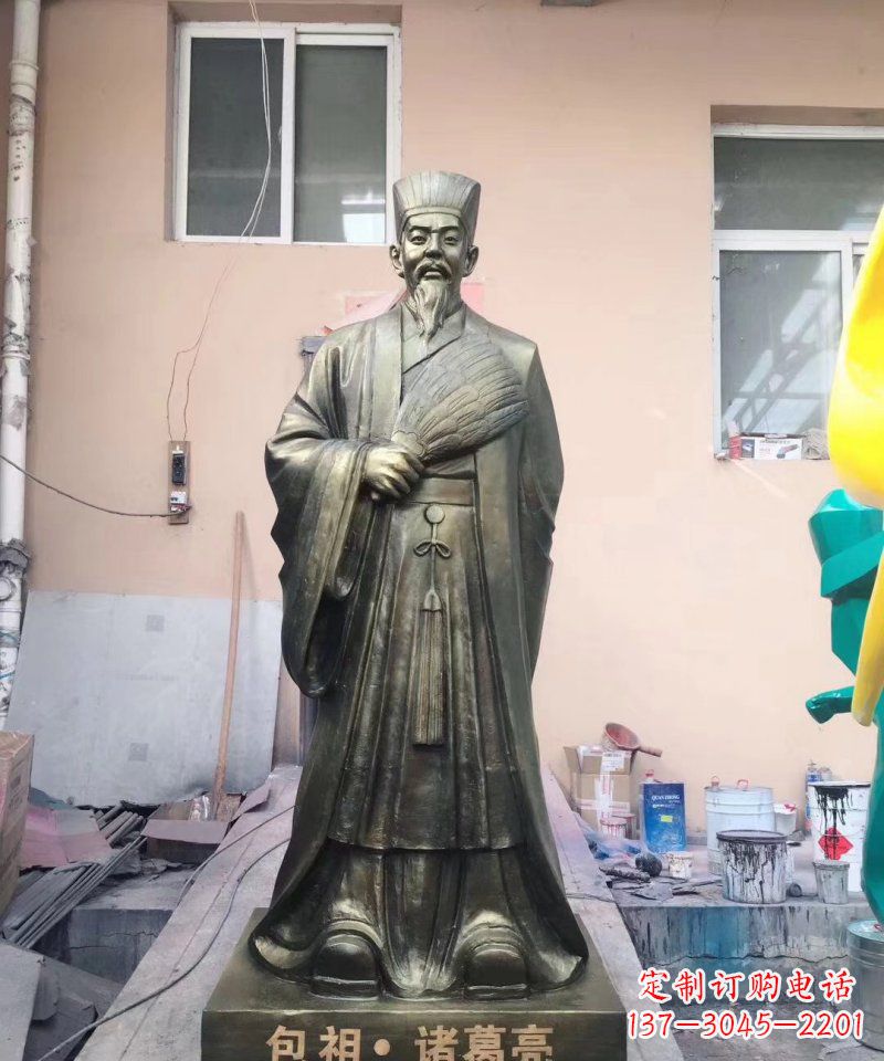 合肥中领雕塑经典传承,诸葛亮铜雕!