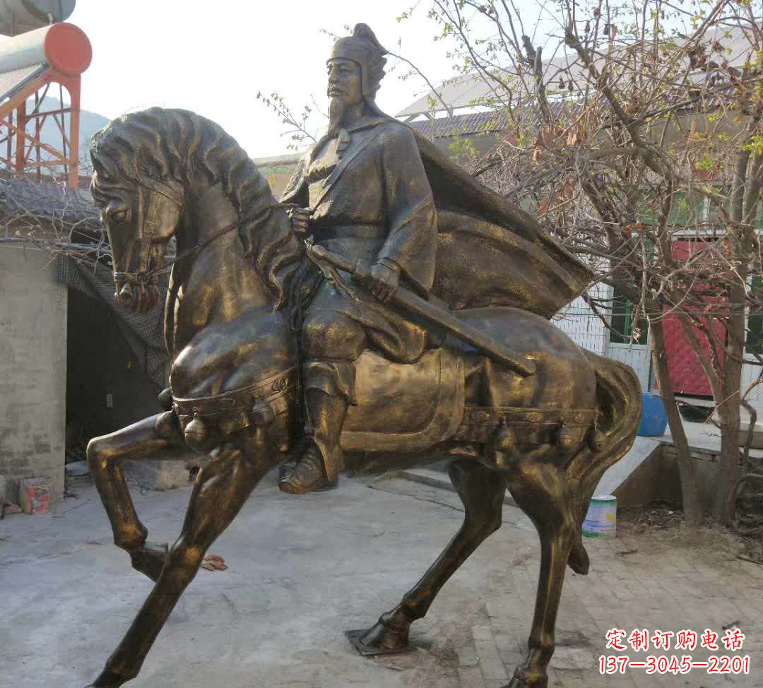 合肥古代骑马人物铜雕塑