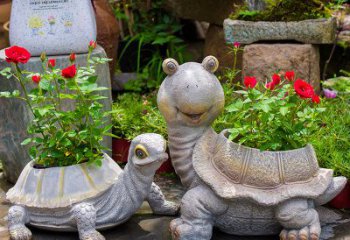 合肥铸铁乌龟花盆雕塑