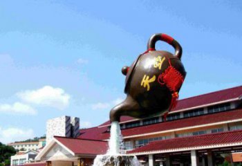 合肥传统铜质茶壶雕塑