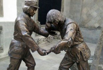 合肥纪念红军革命历史的铜雕红军雕塑