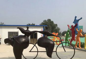 合肥青春无悔，精致自行车雕塑