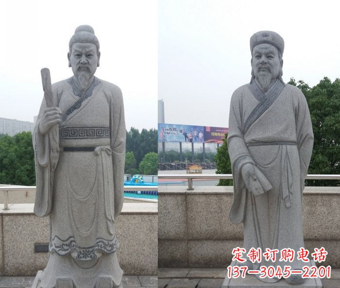 合肥古代人物韩非和韩愈石雕