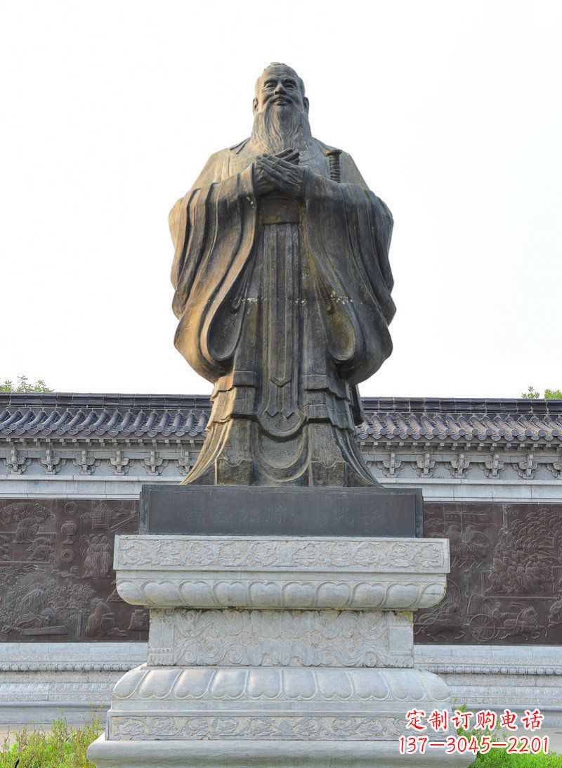 合肥古代人物孔子铜雕 (2)
