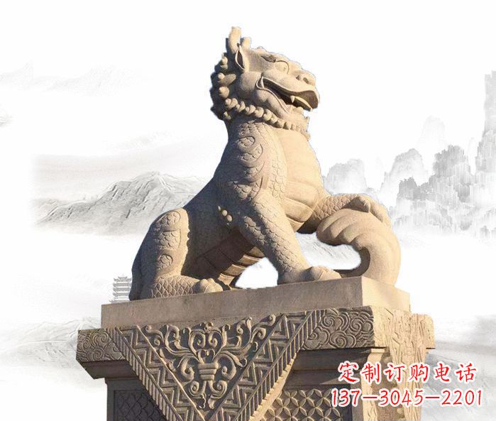 合肥精美古典大理石麒麟石雕