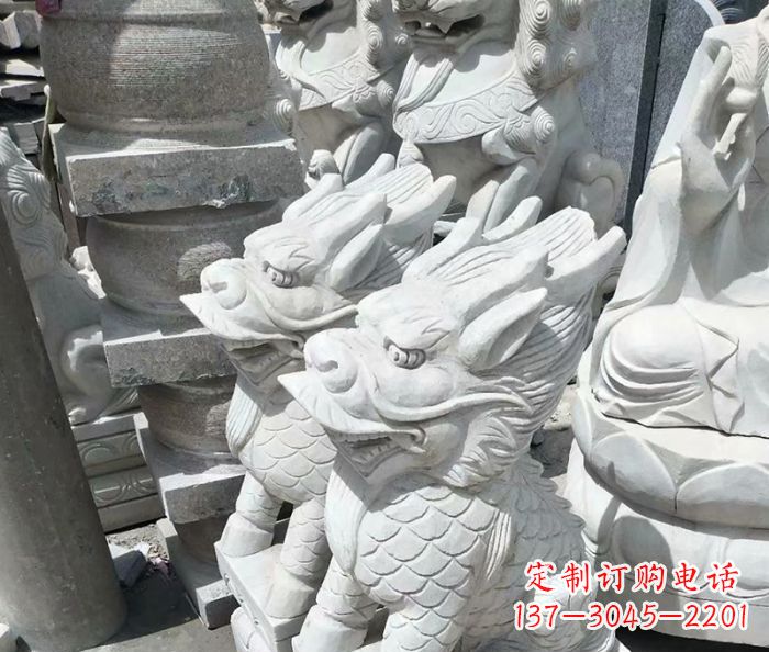 合肥传统工艺,精细做工,古代神兽大理石麒麟石雕高端定制