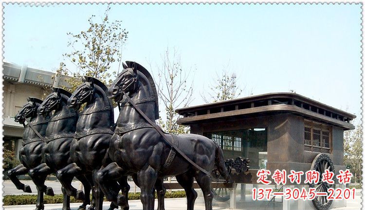 合肥传统古典马车铜雕塑