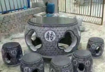 合肥风格独特的鼓式仿古石桌凳石雕