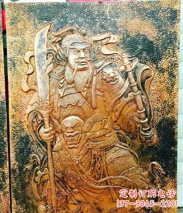 合肥高贵典雅的关公黄铜壁画铜浮雕