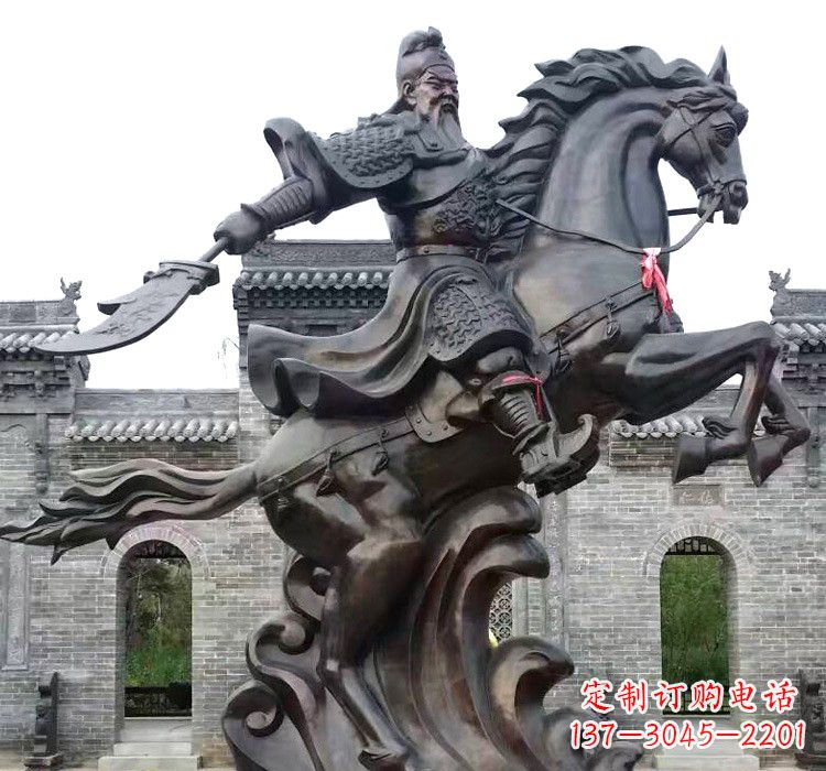 合肥精致细腻的关公骑马雕塑