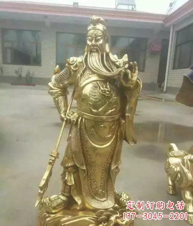 合肥中领雕塑定制关公提刀武财神铜雕