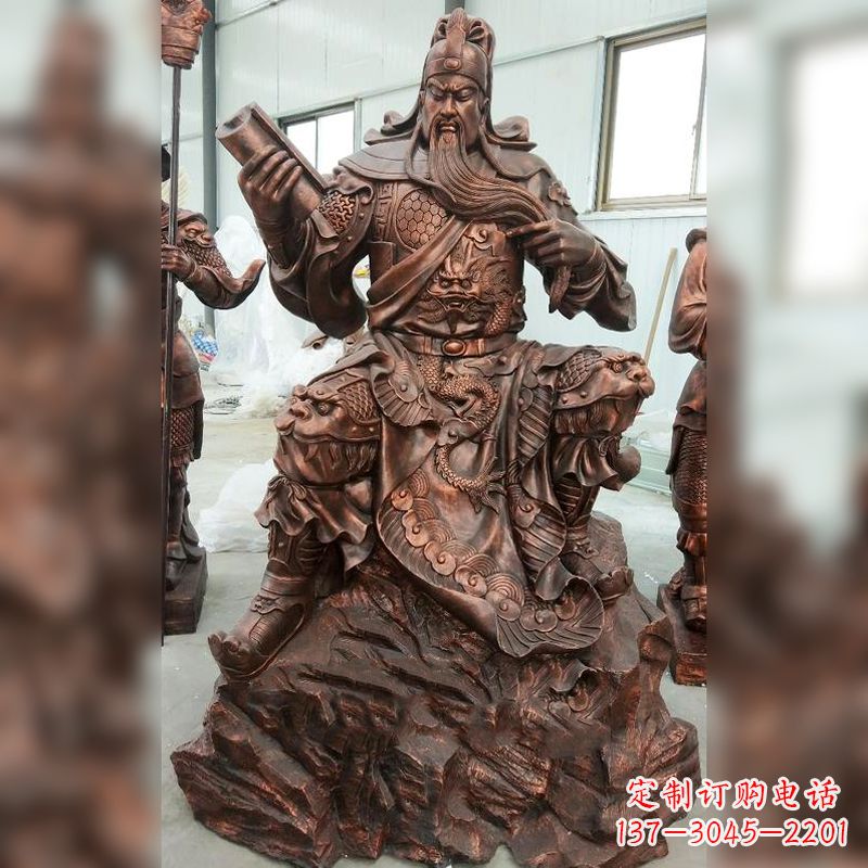 合肥文化历史写照：关羽夜读春秋雕塑