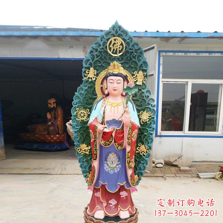 合肥艺术精致观音玻璃钢彩绘雕塑