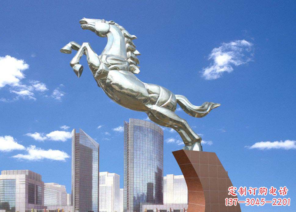 合肥全新不锈钢奔马雕塑