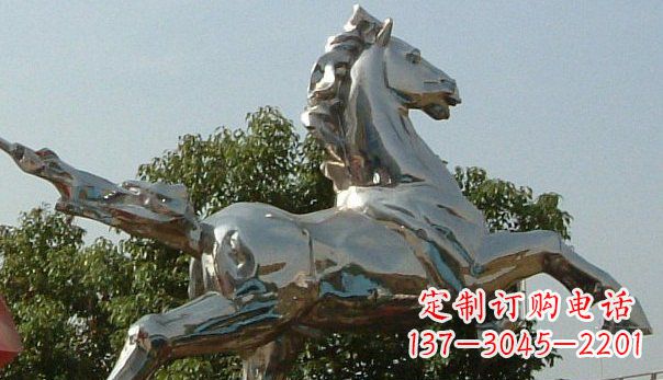 合肥广场不锈钢奔马雕塑 (2)