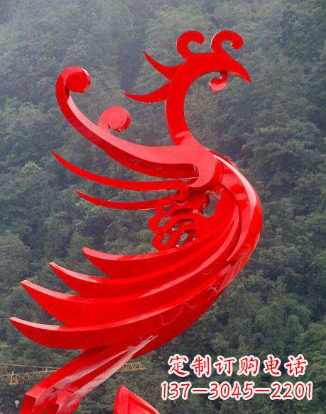 合肥广场不锈钢彩色凤凰雕塑