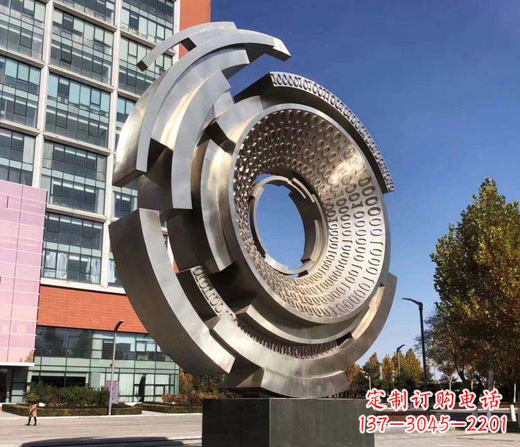 合肥广场不锈钢齿轮雕塑1
