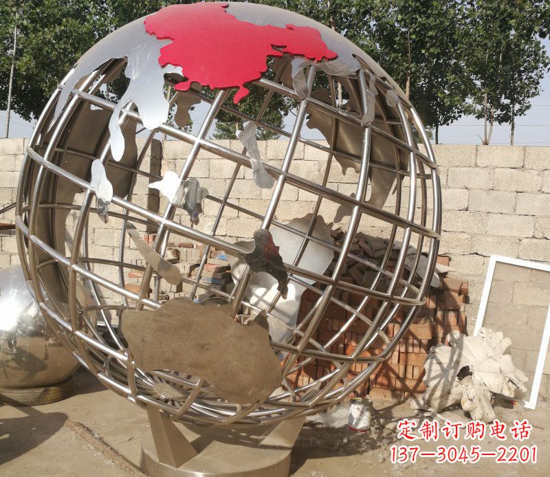 合肥极致魅力：不锈钢抽象地球雕塑