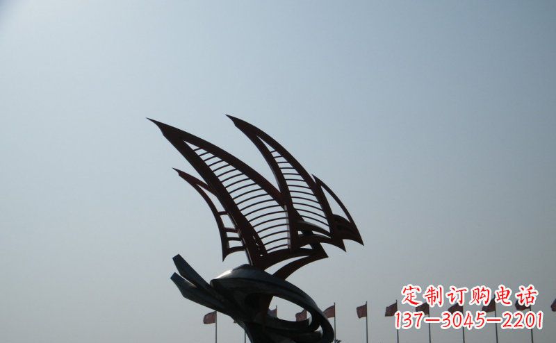 合肥不锈钢手工帆船雕塑