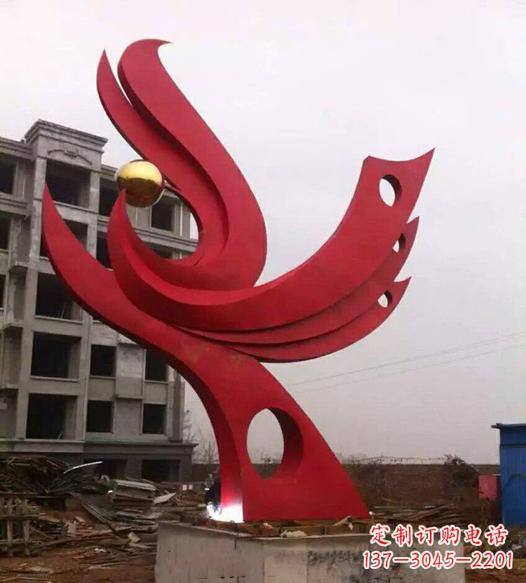 合肥全新抽象凤凰不锈钢雕塑