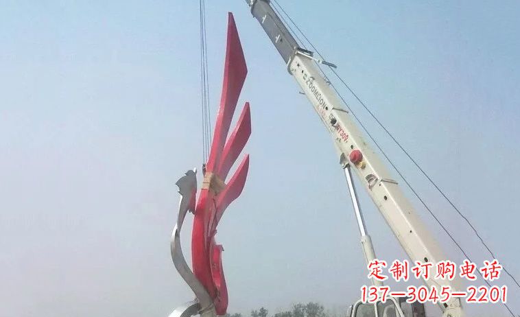 合肥独特而精致的不锈钢抽象凤凰雕塑
